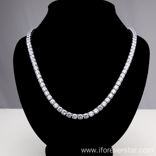 Silver White Plated Iced Out Chain Jewelry Tennis